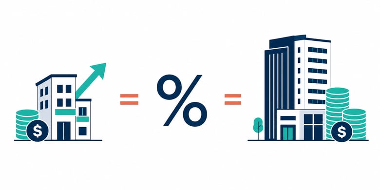 Financial Equation Balance with Rental Income and Value Icons