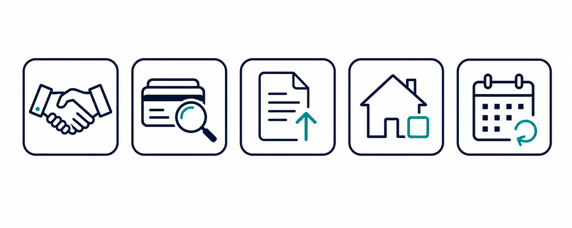 Fintech Icons Set with Teal Accents