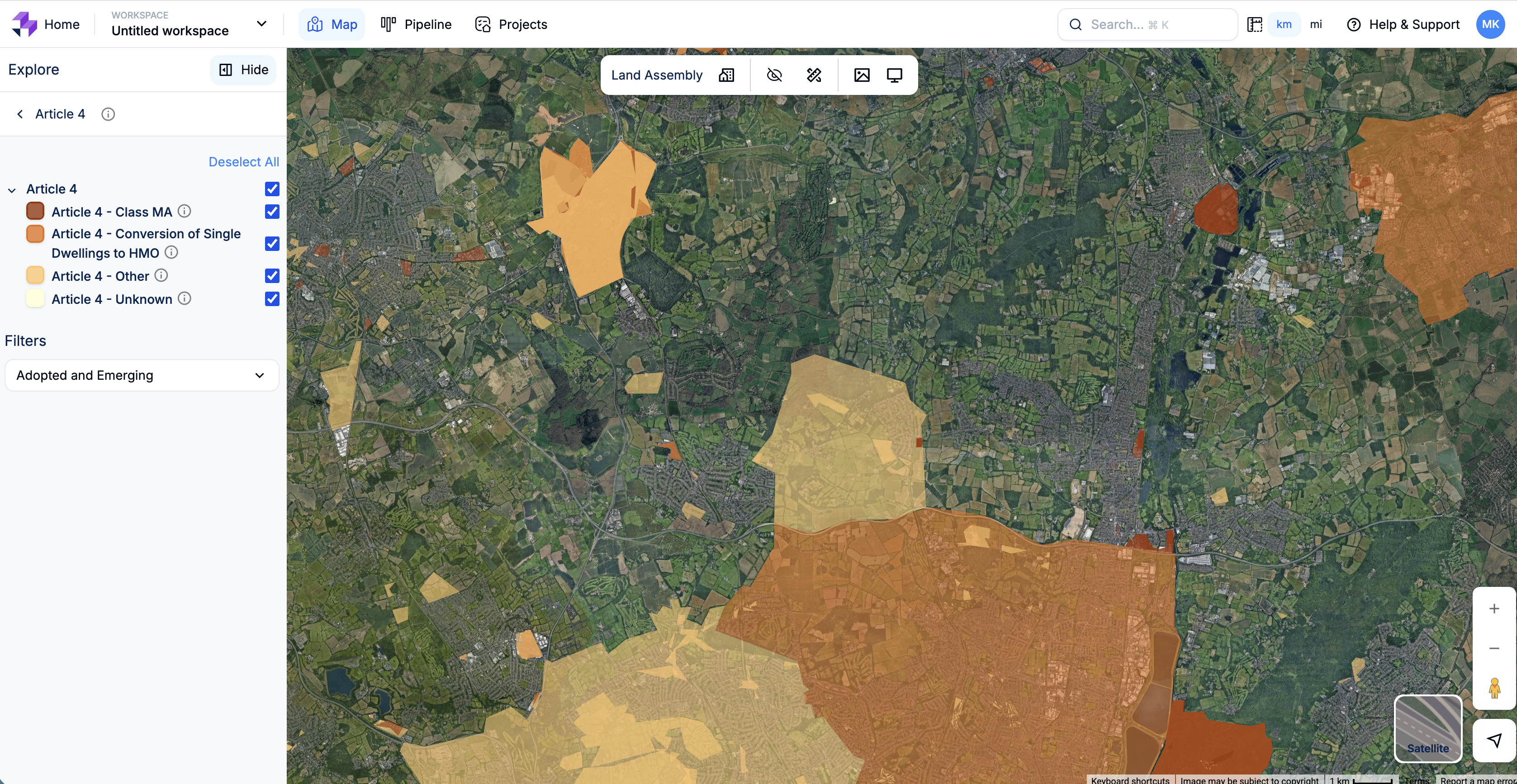Article 4 boundaries LandInsight product screenshot