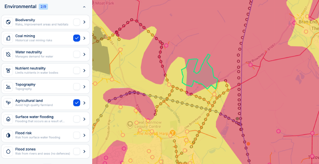 Constraints and environmental data layers