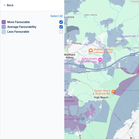 Filter by favourability