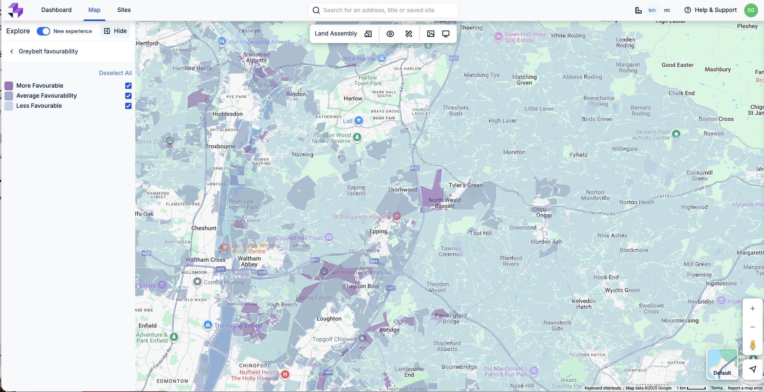 Grey belt favourability layer