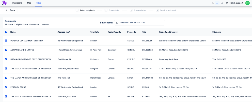 Ownership and Bulk letter sending