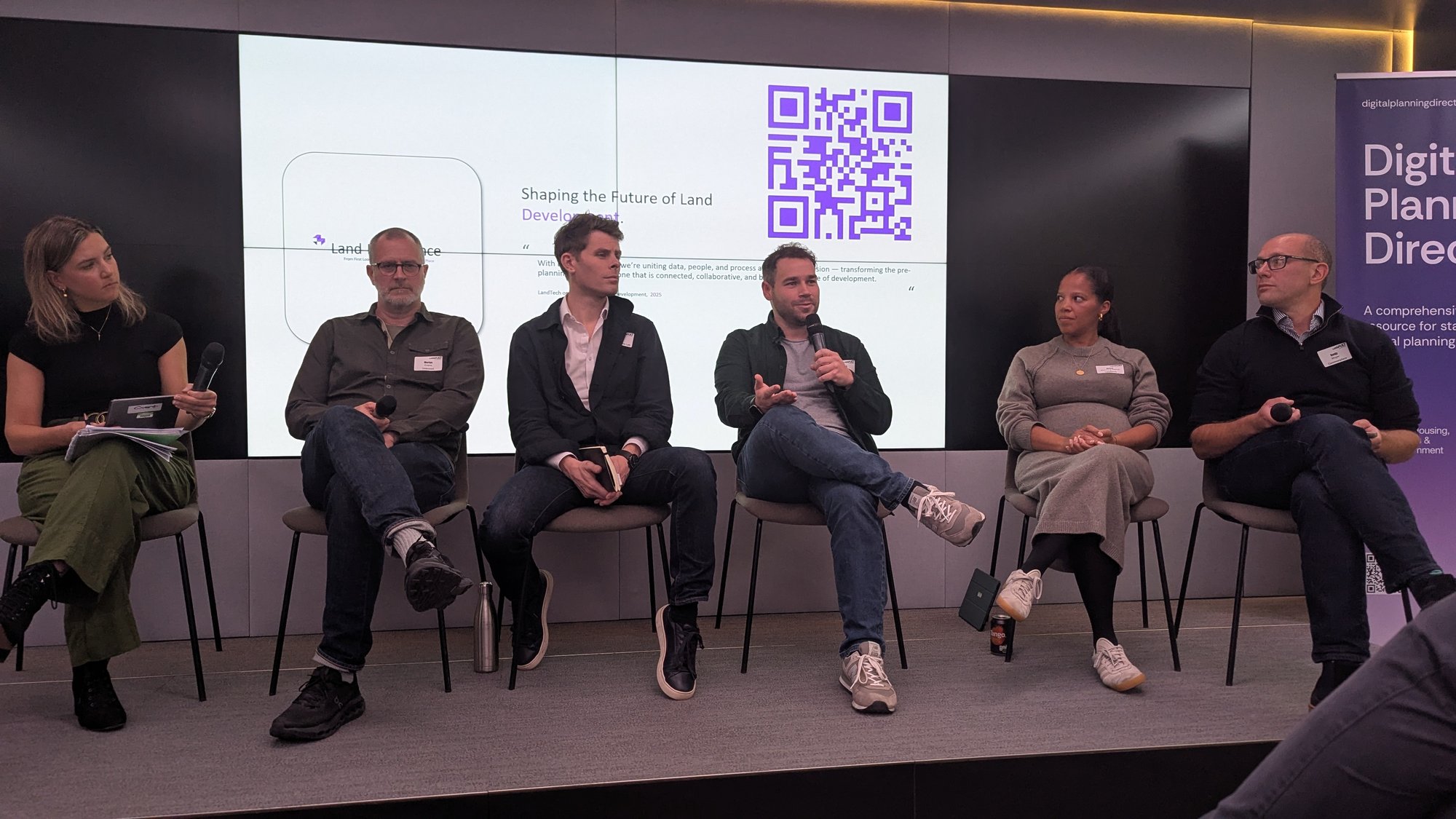 LandTech's Chief of Staff, Grace Manning-March (second from the right) launches LandIntelligence at the Planning Innovation Summit conference
