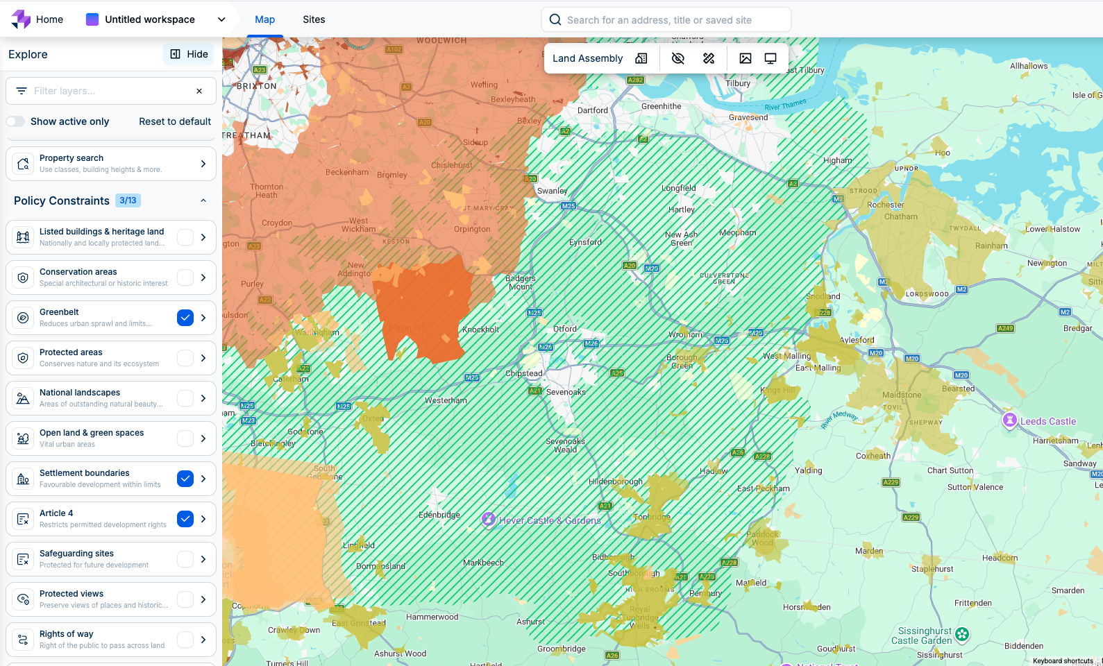 Discover development sites