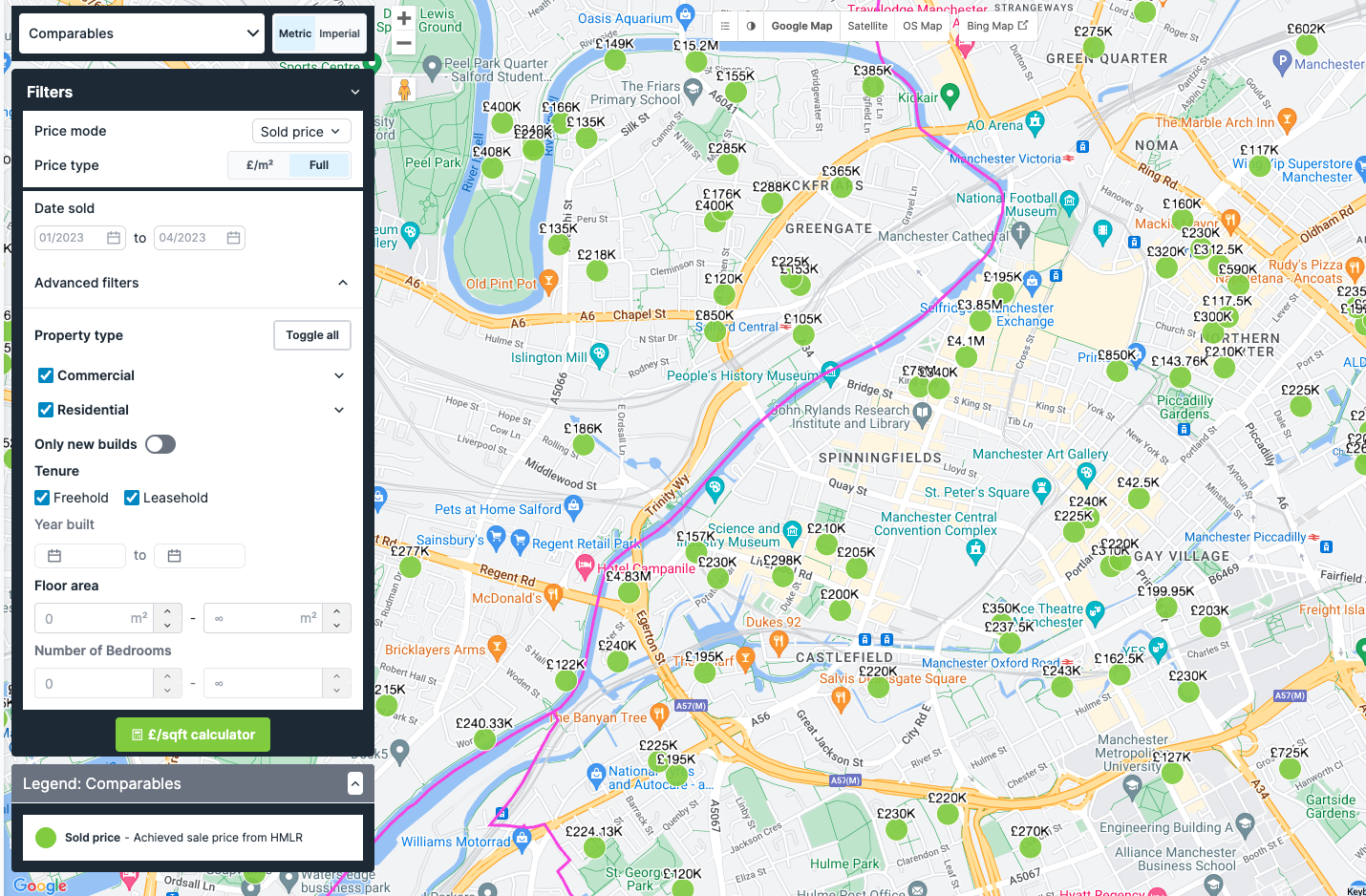 landinsight comparables layer