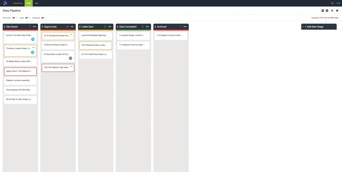 sites pipeline