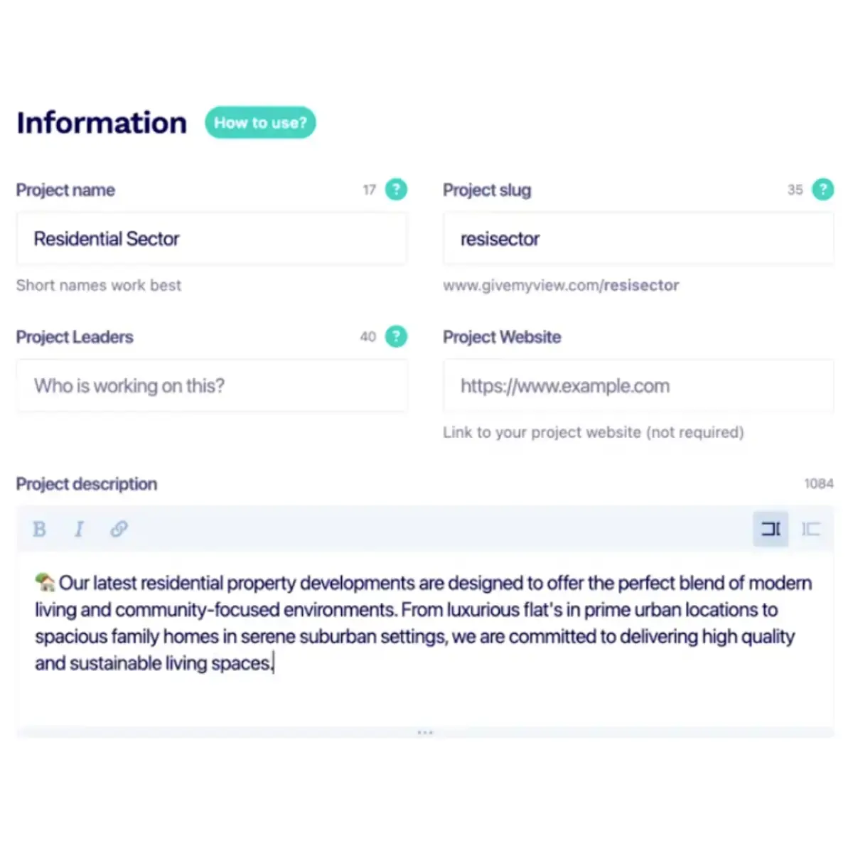 Character count guidance