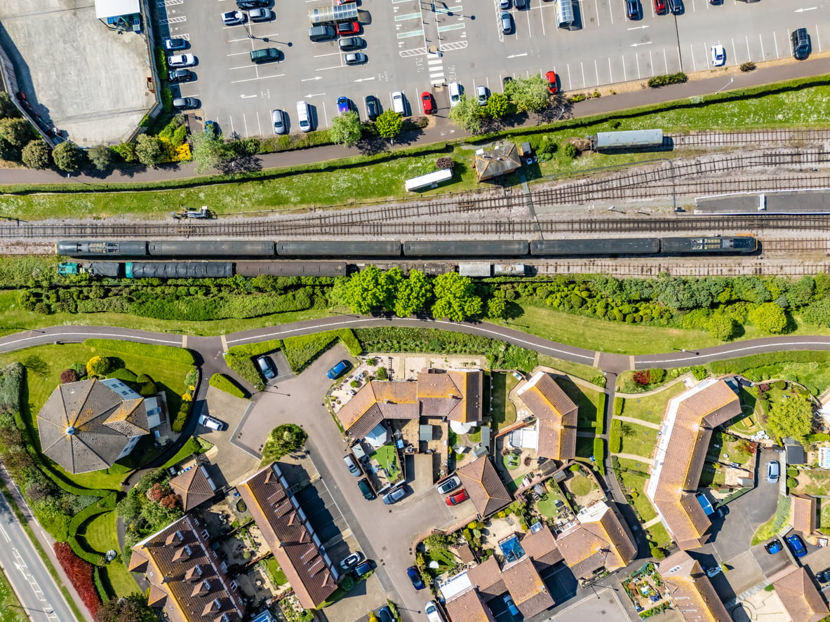 Houses near train station