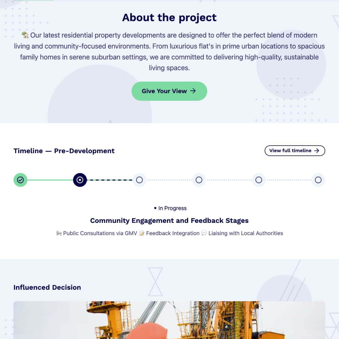 Flexible project websites and maps